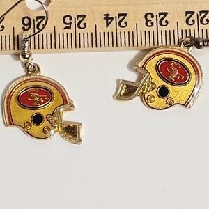 Vintage 90s 49ers Helmet Dangle Earrings
